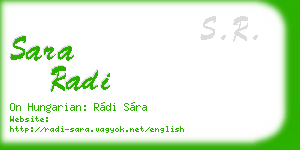 sara radi business card