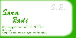 sara radi business card